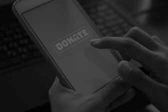 Mobile phone showing an online donation screen.